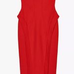 ZARA NWT red sweetheart neck midi occasion special event wedding guest dress Photo 5