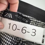 ZARA Pants Womens XS Black White Houndstooth Slim Trousers Stretch Classic Photo 2