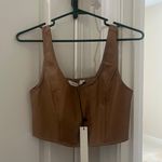 Faux Leather Crop Shirt medium Photo 2