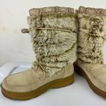 Minnetonka Womens Faux Fur Leather Boot Sz 7 Tan Western Aztec Photo 8