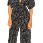 Shaycation x Revolve The Lisa Jumpsuit in Black/White Polka Dot Size Small Black Photo 0