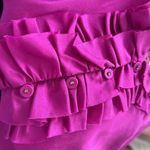 Rebecca Taylor HOT PINK MAGENTA SILK RUFFLED LING SLEEVE BLOUSE TOP 0 Photo 5