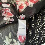 Maurice's  Black White & Pink Floral Print Crochet Trim Kimono Photo 9