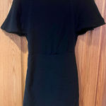 ZARA  Short Flutter Sleeve Lace Inset‎ Open Back Romper in Black Size XS Photo 0