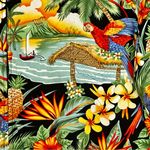 Surf Crush Tiki Vtg Sz S Hawaiian Print Zip Up Jacket CB Casual Macaw Tropical Red Photo 2