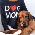 Chaser  Women’s Dog Mom Crewneck Pullover Grey/White/Red XS Photo 0