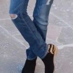 DV Dolce Vita Black Tiger Stripe Suede/Calf Hair Back Zip Ankle Booties Sz 8 Photo 0