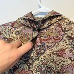 Vintage Michii Moon For Sanyo Silk Paisley Printed Blouse Sz 12 Purple Photo 7