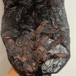 NWT AUDEN Black Rose Lace Thong Bodysuit Teddy V Photo 3