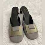 Gucci Authentic  Mule Slides Kitten Stingray Heel Shoes 7.5‎ 7 1/2 Photo 1