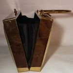 Vintage Lou Taylor Miami shimmery gold handbag purse Photo 1