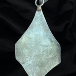 Vintage Mexico Silver Flute Playing Kokopelli W/ Red & Black Onyx Inlay Pendent Photo 3