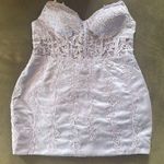 Women’s Purple Short Party Dress Beading Sheer Bodice Corset Back Ties Size 18 Photo 0