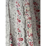 Aerie  Women's Lightweight Floral Blouse Top Red Flowy Ruffle Deep V Neck Size SP Photo 3