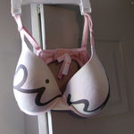 PINK - Victoria's Secret  wear everywhere push-up bra cursive in light pink, black/tie dye band size 38DD (38E). Photo 0