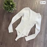 Abercrombie & Fitch Abercrombie Corset Sweetheart Sweater Bodysuit in white Photo 2