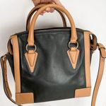 Pour La Victoire  Black Tan Leather Hand Bag Crossbody Photo 0