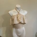 Forever 21 Knit Strapless Cropped Top sz L Eyelet Details cottagecore Whimsy Photo 5