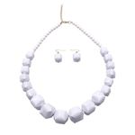 NEW Acrylic BeadsâWilma Flintstones Strand Necklace Bracelet set White Photo 1