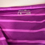 Eddie Bauer  V-Neck Stretch Fit and Flare Purple Stripe Dress Travex Athleisure S Photo 4