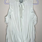 Anthropologie Maeve Mint Cold Shoulder Ruffle Blouse M Photo 0