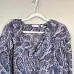 Aritzia  Little Moon Corsica Blouse Purple Paisley Ruffle Size Small Boho Photo 3