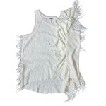 Free People NEW M Ivory Textured Fringe Knit Tank Top Sweater Boho Chic Design Photo 8