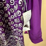 Diane Gilman NWT Vintage  1X Silk Purple Button‎ Down Blouse Office Career Wear Photo 3