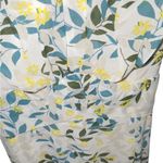 Hello Molly Double Text yellow green multi leaf Ruffle milkmaid Mini dress sz L Photo 6