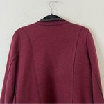 Eileen Fisher  Burgundy Structured Moto Long Jacket Cardigan Medium Merino Wool Photo 9