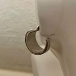 Silver tone double hoop post earrings Photo 3