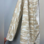 Lucky Brand ‎ Tan Neutral Camo Print Hooded Open Front Cardigan Sweater Photo 4