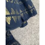 Elan Navy Gold Babydoll Dress S Bell Sleeve Boho India Flawed But Fabulous Photo 6