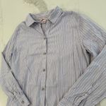 Victoria's Secret Striped Long Sleeve ButtonUp Sleep Shirt Womens Small Lace Trim Photo 3