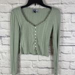 Vylette Y2K Coquette Girly Babydoll Long Sleeve Lightweight Cardigan Size Small Green Photo 12