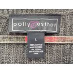 Polly & Esther Knit Sweater Size Large Black Grey White Color Block Boho Photo 5