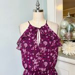 White House | Black Market  Hi Low Maxi Dress Purple Floral Ruffle Sundress Size 4 Photo 4