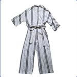 Free People Jumpsuit Women Small Striped Wide Leg Cotton Beachy Coastal Travel Photo 5