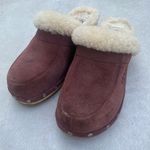 UGG  Australia Women's Purple Suede Studded Shearling Lined Mules/Clogs S… Photo 6