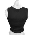 Princess Polly Black Ribbed Lace Up Tie Cutout Sleeveless Sexy Crop Tank Top 4 Photo 1