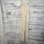 Evereve  Beth wide leg Linen Blend Overalls in Barely Beige 27 Photo 3