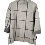 Tahari  Size Small Turtleneck Sweater Gray‎ Plaid Window Pane Warm Comfortable Photo 0