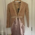 Pretty Little Thing  Champagne Lace Top Satin Bodycon Dress Photo 7