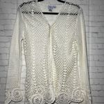 Vintage BFA Classics White Crochet Knit Button Front Cardigan Cottagecore Med Size undefined Photo 0