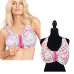 Comfort Choice Butterfly Floral Wireless Front Closure Bra Size 48B White Photo 1