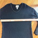 EXPRESS Tricot Vintage 80’s Charcoal V-Neck Crochet Sweater Tunic Small Baddie!! Photo 8