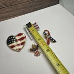 American Flag, Heart, Angel, Ribbon Lot Of 4 Brooch Pin For American Patriot Gold Photo 3