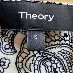 Theory V Yoke Shell Bandana Paisley Tank Top V Neck 100% Silk Black White Small Photo 1