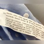 ZARA  Blue Embroidered Polka Dot Long Sleeve Blouse SZ M Photo 8