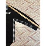 Womens Black Plaid Flannel Long Sleeve Button Up Shirt Medium Waffle Top Photo 6